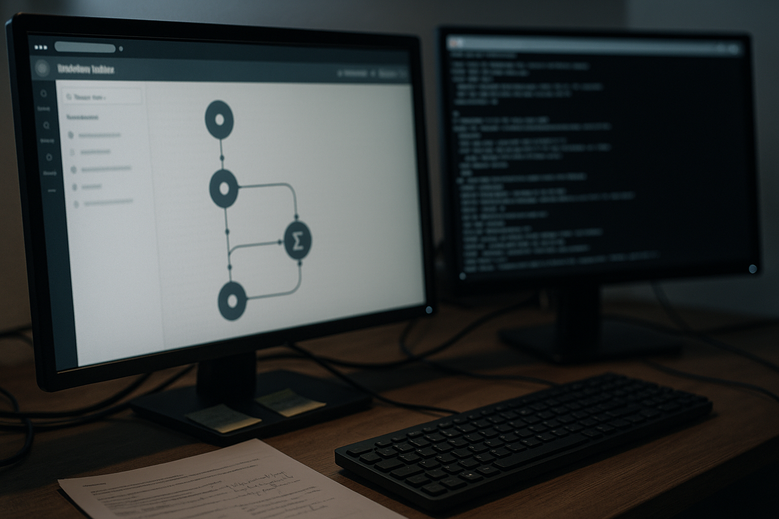 Comparison between monolithic Make.com scenario and modular webhook-based architecture