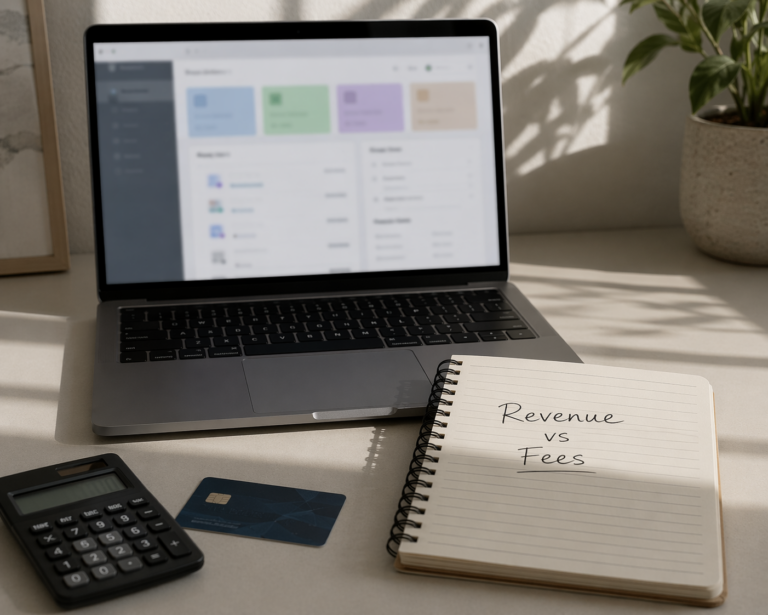 Teachable pricing for 1:1 tutors showing revenue vs fees concept