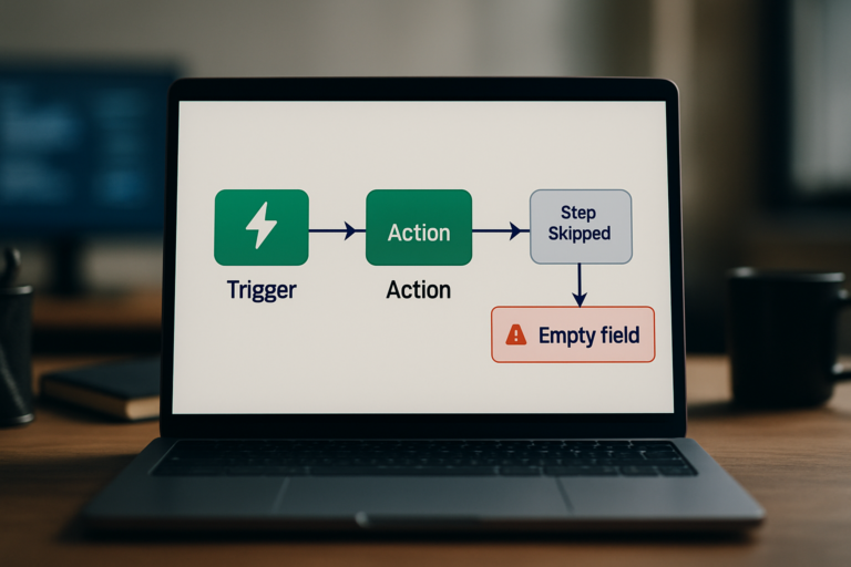 zapier step skipped because field is missing error fix hero